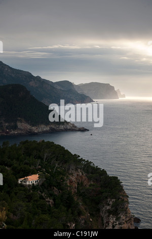 Coastal scene from Mirador de Ses Animes at Punta d`es Verger near Banyalbufar, West Coast Mallorca, Balearic Islands, Spain. Stock Photo